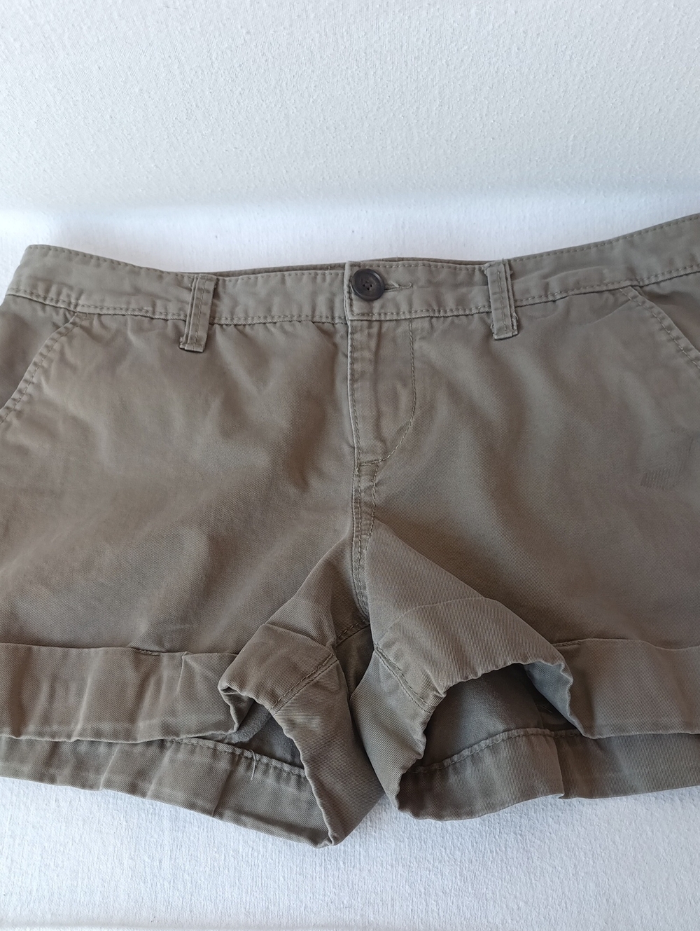 Women’s Low-Rise Olive Green Shorts With